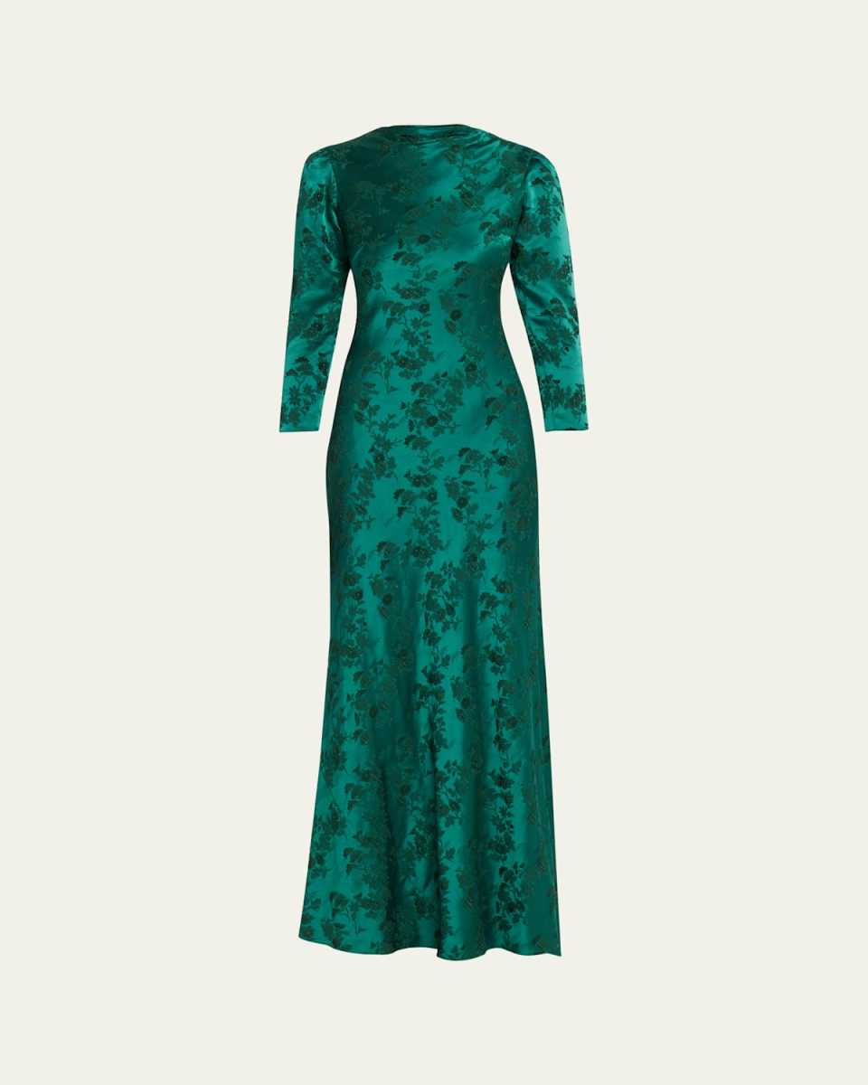 Sylvie Floral High-Neck Dress